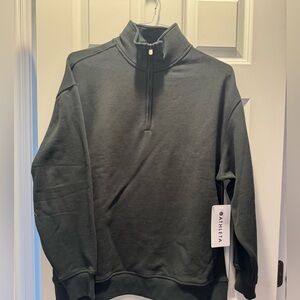 Athleta Forever Fleece Dark Elm Quarter Zip
